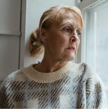 woman looking outside