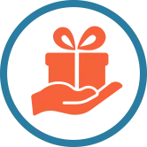 gift in hand icon