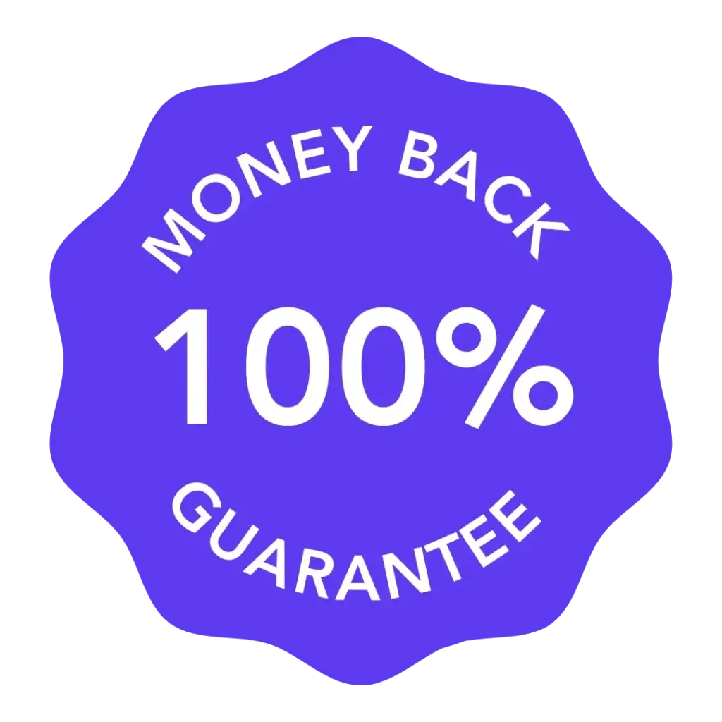 100% Money Back Guarantee Badge