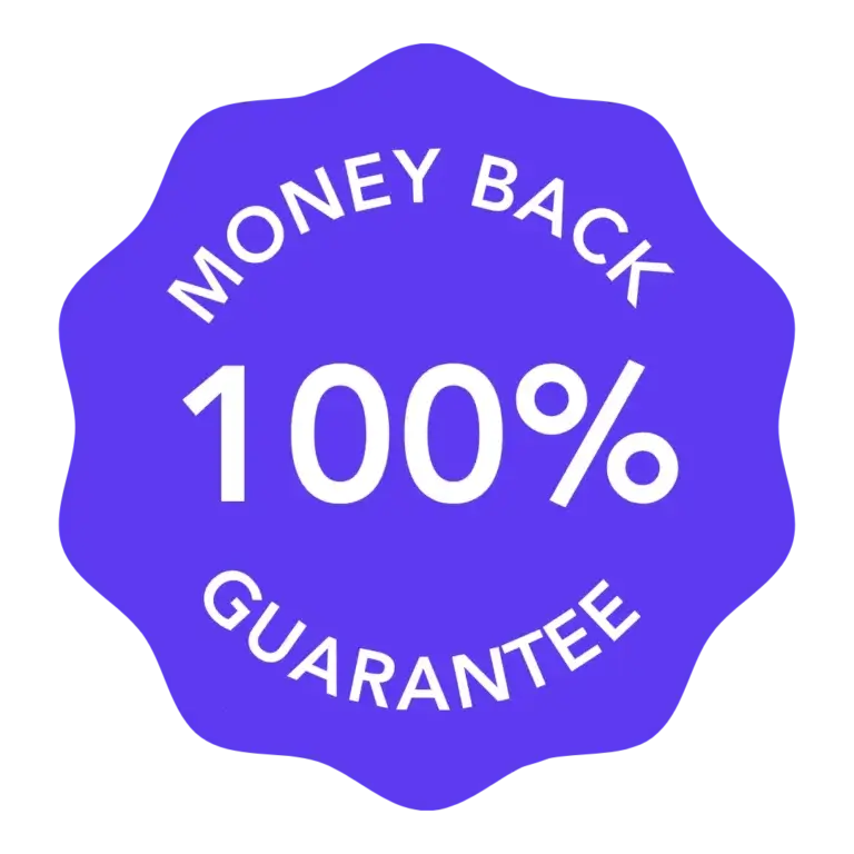 100% Money Back Guarantee Badge